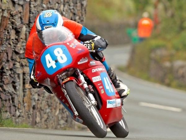 Haydock Sponsored Motorcycle Racer Celebrates Victory 